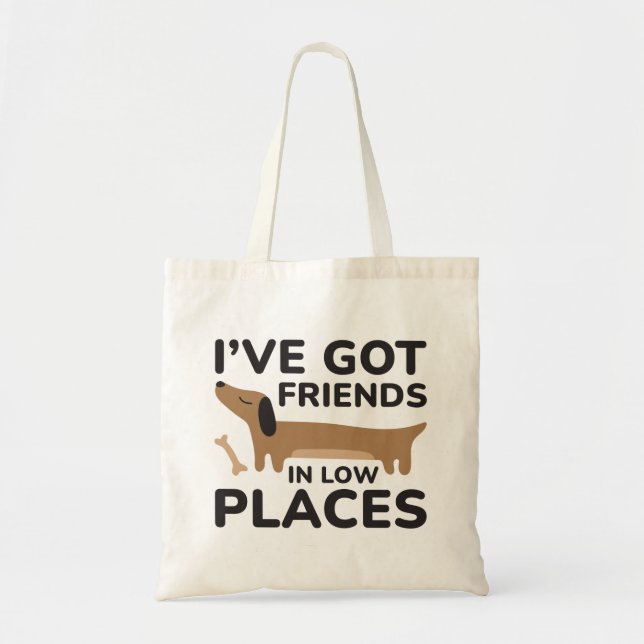 Bolsa Tote Eu tenho amigos em lugares baixos (Frente)