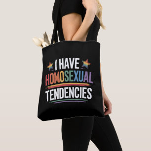 Bolsa Tote Eu Tenho Tendências Homossexuais Orgulho LGBTQ Arc