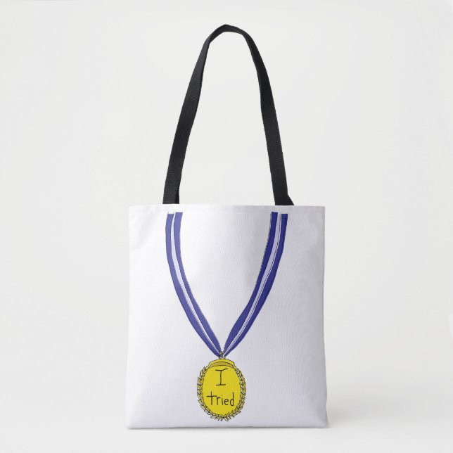 Bolsa Tote Eu Tentei Medalha (Frente)