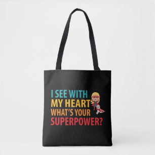 Bolsa Tote Eu Vejo Com Minha Garota Do Coração - Cegueira Bra