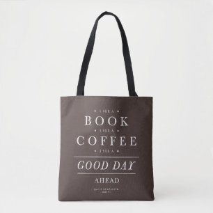 Bolsa Tote Eu vejo um café de livro no bom dia