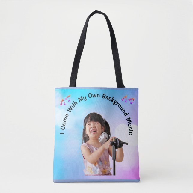 Bolsa Tote Eu Venho Com Minha Própria Música de Fundo (Frente)