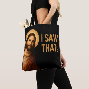 Bolsa Tote Eu Vi Essa Citação Cristã Engraçada De Jesus