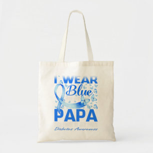 Bolsa Tote Eu Visto Azul Para A Consciência Do Meu Papa Diab