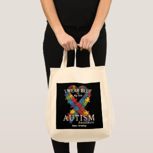 Bolsa Tote Eu Visto Azul para o Apoio à Consciência do Autism