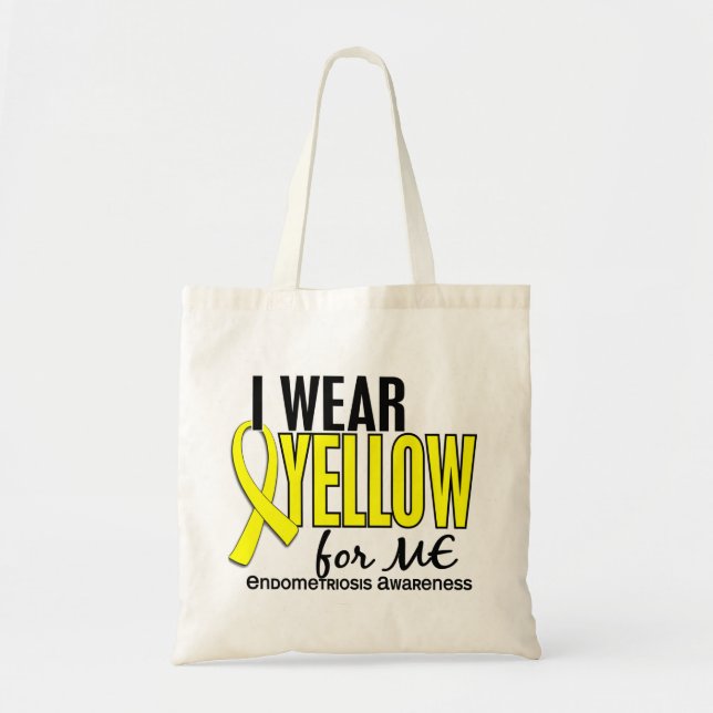 Bolsa Tote Eu visto o amarelo para mim a endometriose 10 (Frente)
