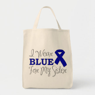 Bolsa Tote Eu visto o azul para minha irmã (a fita azul da