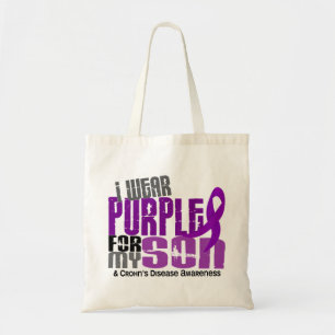 Bolsa Tote Eu visto o roxo para minha doença de Crohn do