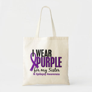 Bolsa Tote Eu visto o roxo para minha epilepsia da irmã 10