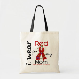 Bolsa Tote Eu visto o vermelho para minha doença cardíaca d
