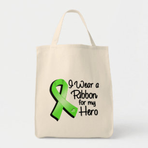 Bolsa Tote Eu visto uma fita do verde limão para meu herói