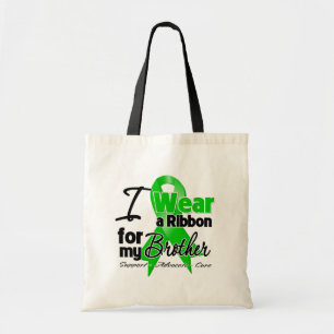 Bolsa Tote Eu visto uma fita verde para meu irmão