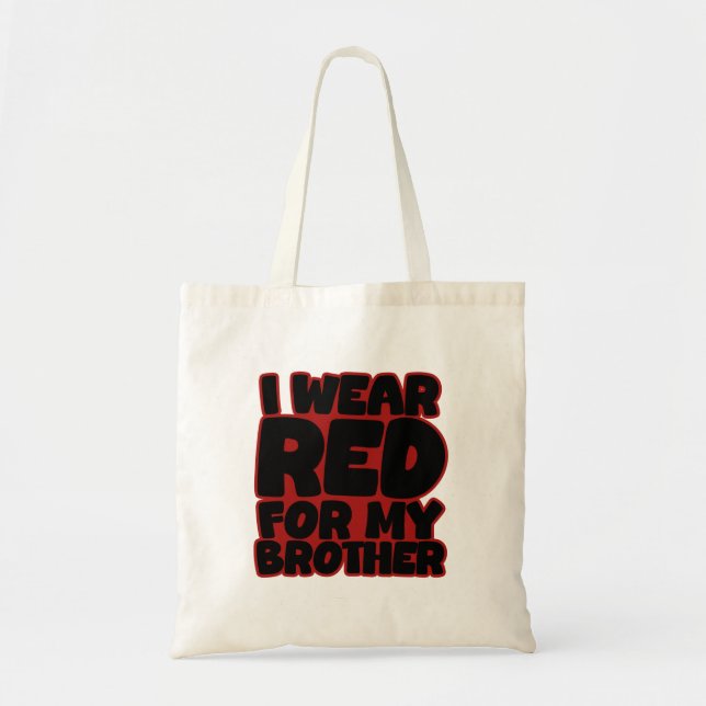 Bolsa Tote Eu Visto Vermelho para o Meu Irmão (Frente)
