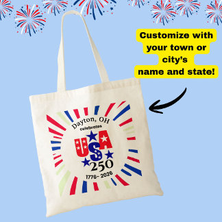 Bolsa Tote EUA 250 Personalizado Cidade Estado Patriótico Ver