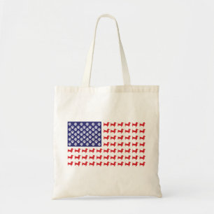 Bolsa Tote EUA-Flag-Dachshund