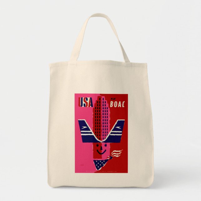 Bolsa Tote EUA ~ Fly BOAC (Frente)