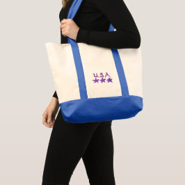 Bolsa Tote EUA Red White Blue Stars Bag
