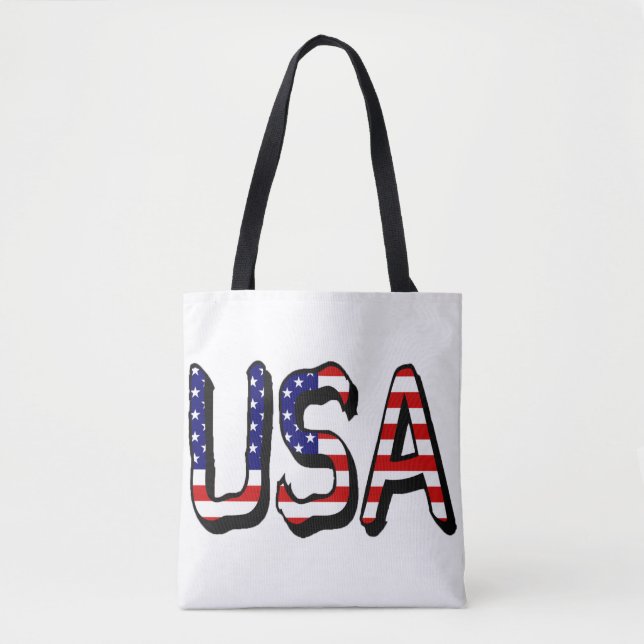 Bolsa Tote EUA sobrepostos sobre o bagstcn da bandeira americ (Frente)