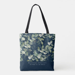Bolsa Tote Eucalipto Azul-Marinho Mãe da Noiva