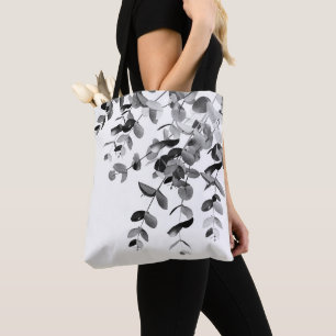 Bolsa Tote Eucalyptus Black & White Delight #1 #foliage #art