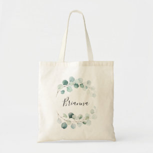 Bolsa Tote Eucalyptus Foliage Bridesmaid Verde de Verão