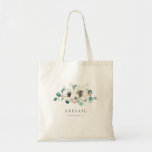 Bolsa Tote Eucalyptus Greenery anêmona ponte floral<br><div class="desc">Minúscula de aquarela moderna,  eucalipto verde e design floral anêmona,  com nome de dama de honra personalizado,  elegante e na moda,  dons personalizados de damas de noiva personalizados para casamento rústico,  casamento botânico e casamento de praia em primavera e verão. Ver todas as peças correspondentes na coleção</div>