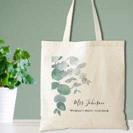 Bolsa Tote Eucalyptus Greenery Teacher