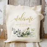 Bolsa Tote Eucalyptus Greenery Wedding Bem-vindo a Sacos de T<br><div class="desc">Bem-vindos aos seus convidados de casamento com estes na moda e os malas de casamento práticos do eucalipto verde. Apresentando um design moderno com sotaques elegantes de verde, esses sacos de tote são perfeitos para favores de carregando, salgadinhos e essenciais. Personalize com os nomes da noiva e do noivo ou...</div>