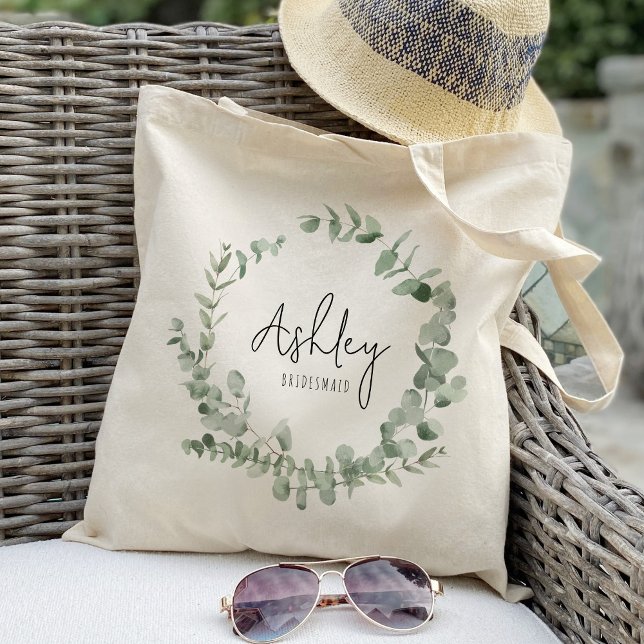 Bolsa Tote Eucalyptus Leaf Bridesmaids Tote Bag (Criador carregado)