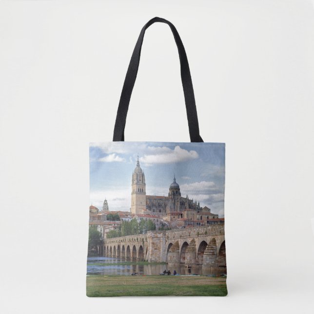 Bolsa Tote Europa, Espanha, Salamanca. A ponte romana sobre (Frente)