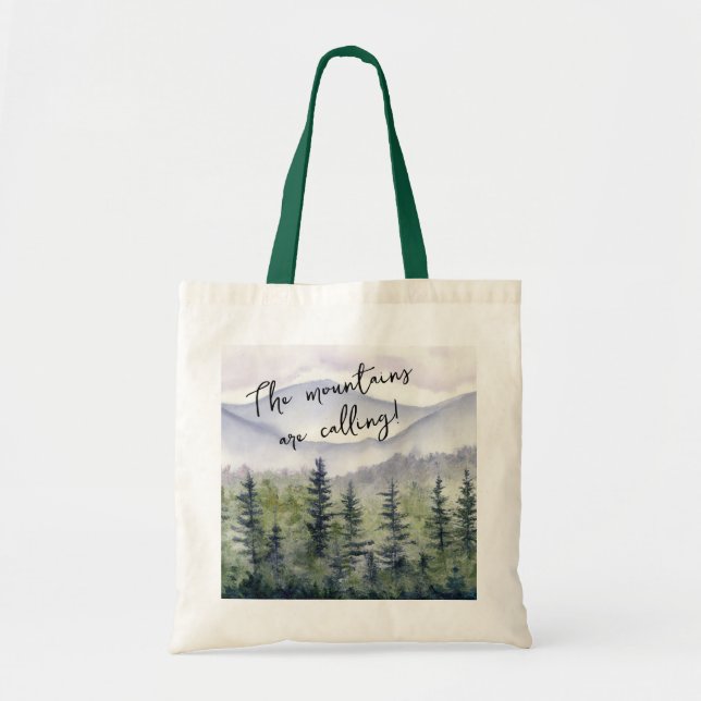 Bolsa Tote Evergreens e Montanhas Tote Bag (Frente)