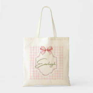 Bolsa Tote Everleigh Baby Nursery Gingham Personalizado