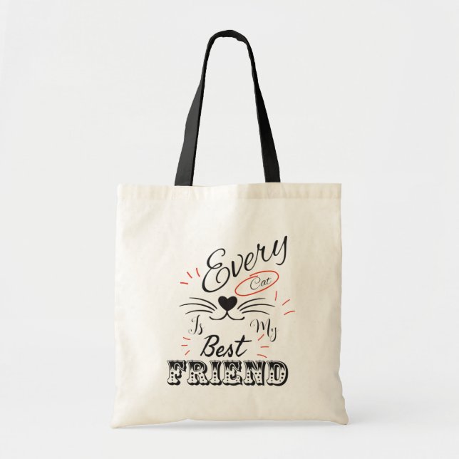 Bolsa Tote Every Cat Is My Best Friend – Cute Minimal Cat Lov (Frente)