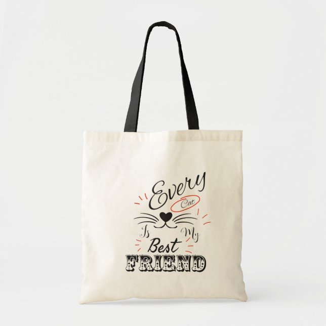 Bolsa Tote Every Cat Is My Best Friend – Cute Minimal Cat Lov (Frente)