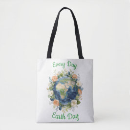 Bolsa Tote Every Day Earth Day Floral Wreath Earth