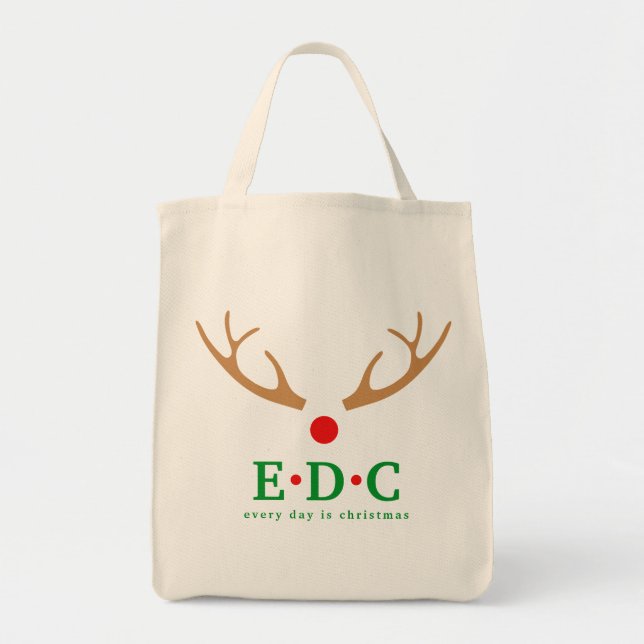 Bolsa Tote Every Day is Christmas Grocery Bag (Frente)