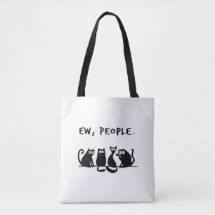 Bolsa Tote Ew Pessoas Gatos Pretos Engraçadinhos Meowy 