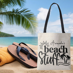 Bolsa Tote Exame personalizado de canvas "Coisas de praia"