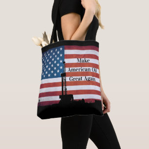 Bolsa Tote Excelente Americano de Petróleo Novamente Swag Bag