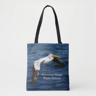 Bolsa Tote Excelente Americano Pelicano Branco por todo o lad