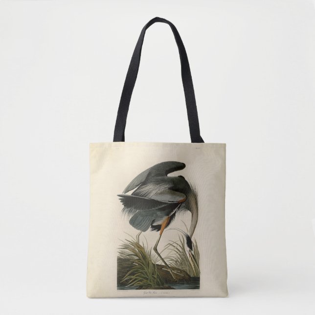 Bolsa Tote Excelente Azul Heron Marsh Bird (Frente)