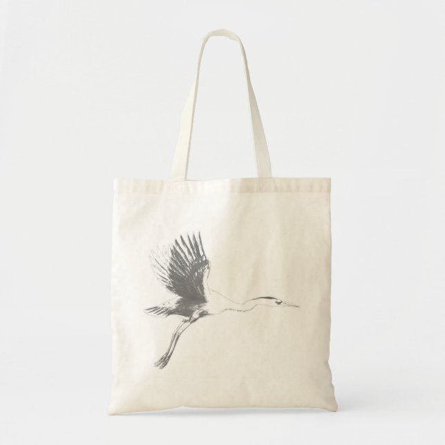 Bolsa Tote Excelente Blue Heron Sketch Bag (Frente)