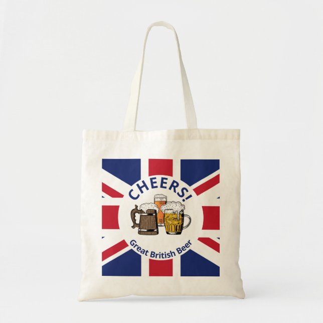 Bolsa Tote Excelente BRITAIN - União Personalizada de Cartoon (Frente)