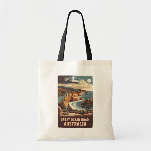 Bolsa Tote Excelente Ocean Road Austrália Ilustração Viagem A (Frente)