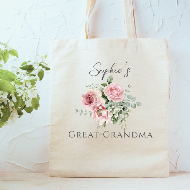 Bolsa Tote Excelente Personalizado Avó Floral Tot Bag (Criador carregado)
