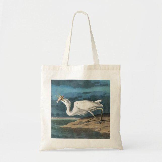 Bolsa Tote Excelente White Heron Audubon Bird Willife Paintin (Frente)