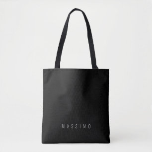Bolsa Tote Exclusivo Nome Pessoal Clássico Preto Branco