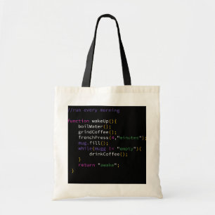 Bolsa Tote Execução Funny JavaScript Developer Coffee