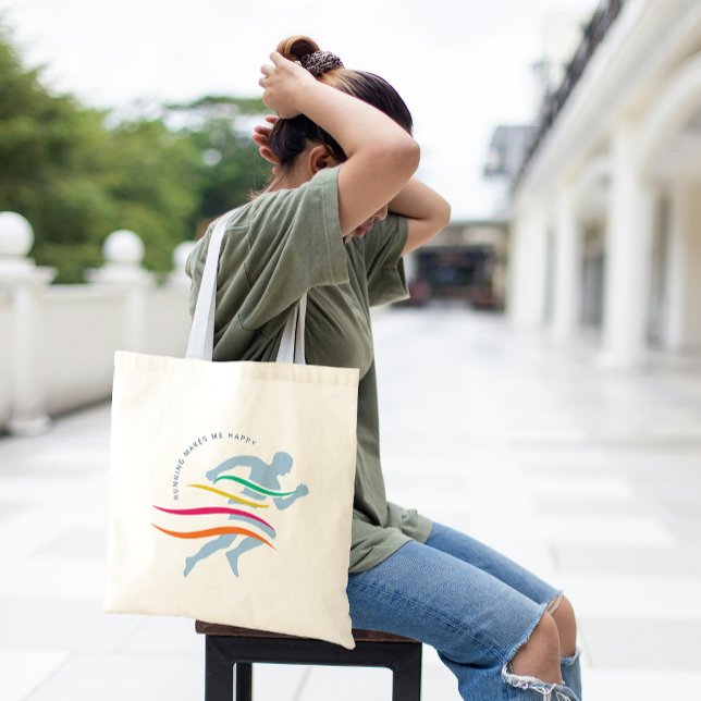 Bolsa Tote Executador de Texto Personalizado/Atleta (Custom Text Runner/athlete Tote Bag)