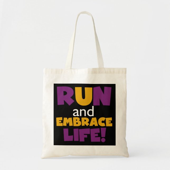 Bolsa Tote Executar Embrace Life Purple Yellow (Frente)